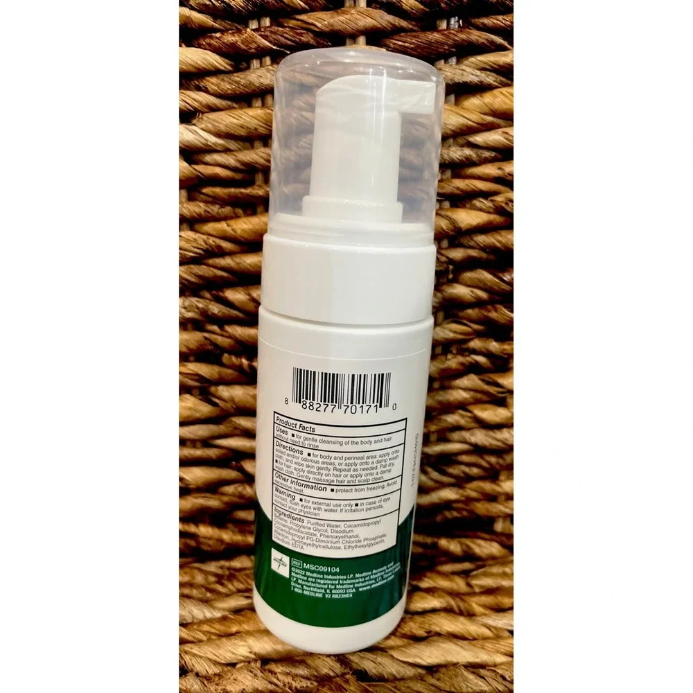 Medline Remedy Cleanse UNSCENTED No-Rinse Foam Cleanser Hair & Skin 4oz Pump NEW